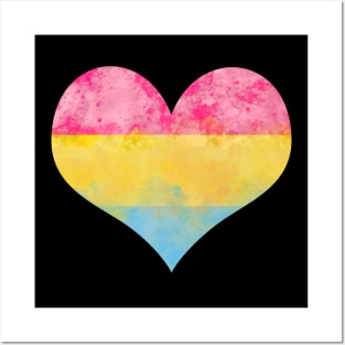 Pan Pride Heart - Watercolor Posters and Art
